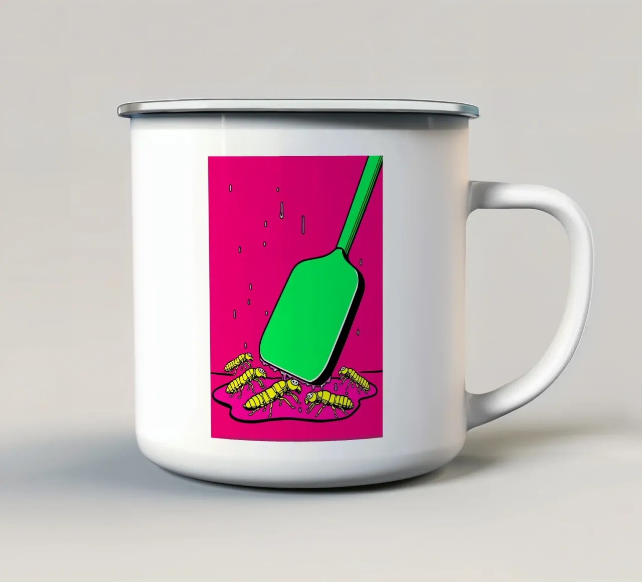 Bugs Swatter - Pop Art emaille mok van ColorCrash Gallery