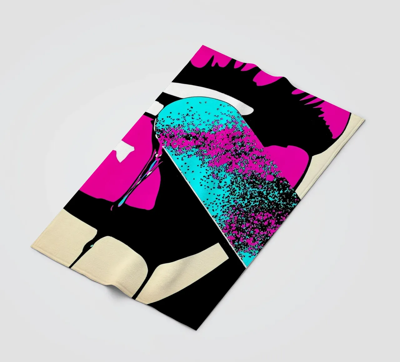 Labbra - Pop Art coperta in pile da ColorCrash Gallery
