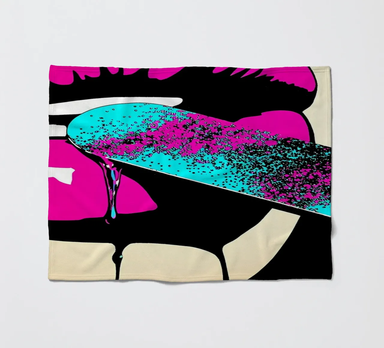 Labbra - Pop Art coperta in pile da ColorCrash Gallery