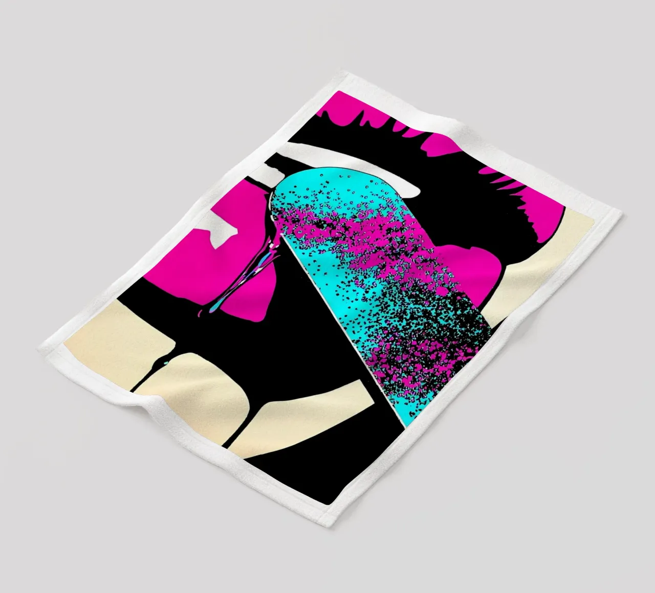 Labbra - Pop Art coperta in pile da ColorCrash Gallery