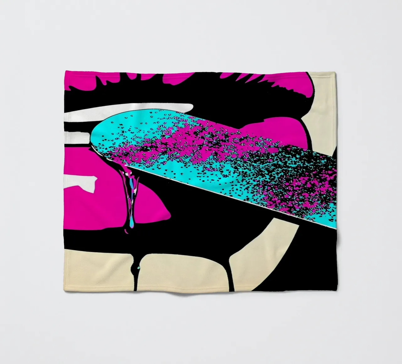 Labbra - Pop Art coperta in pile da ColorCrash Gallery