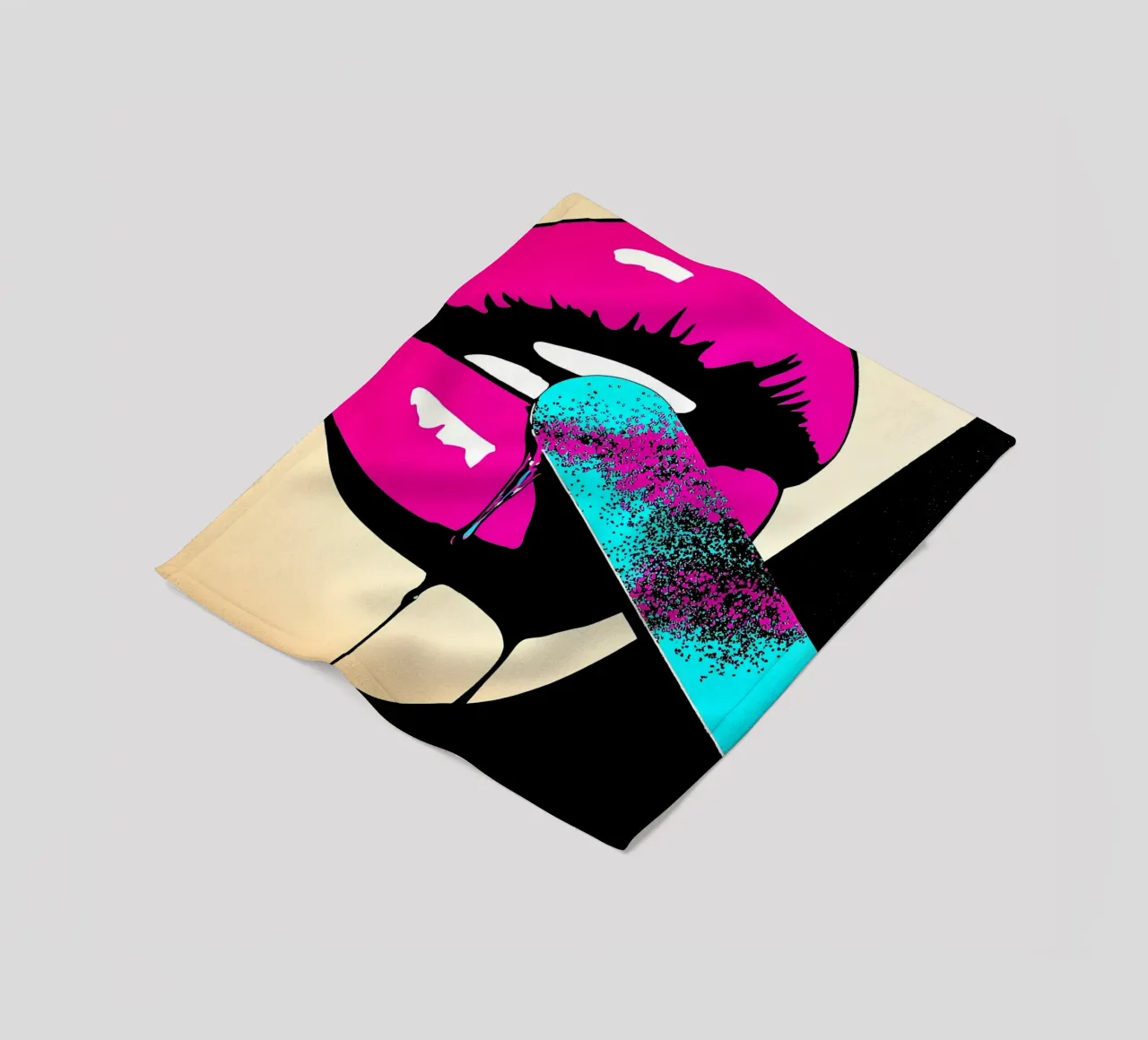Labbra - Pop Art coperta in pile da ColorCrash Gallery