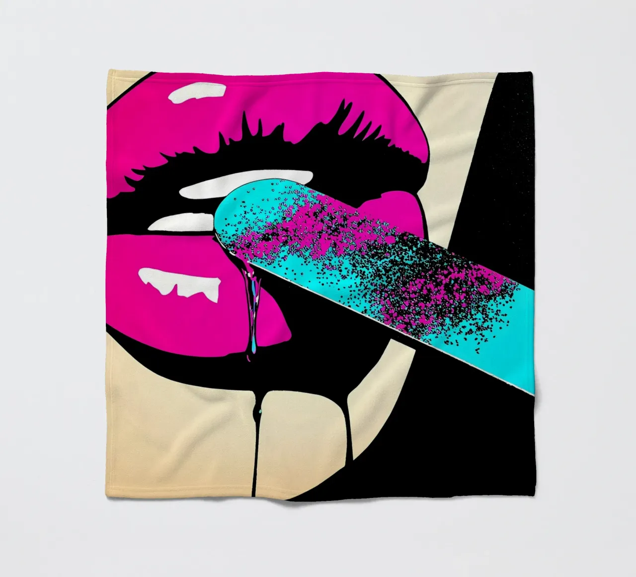 Labbra - Pop Art coperta in pile da ColorCrash Gallery