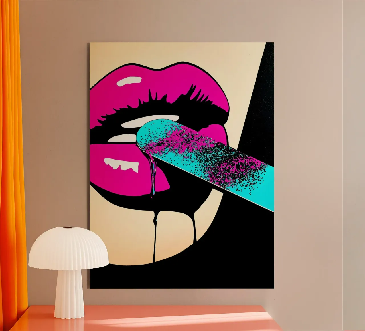 Labbra - Pop Art alluminio dibond da ColorCrash Gallery