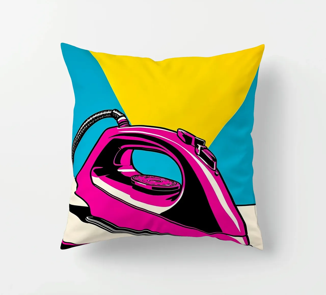 Electric Iron - Pop Art decorative cushion by ColorCrash Gallery