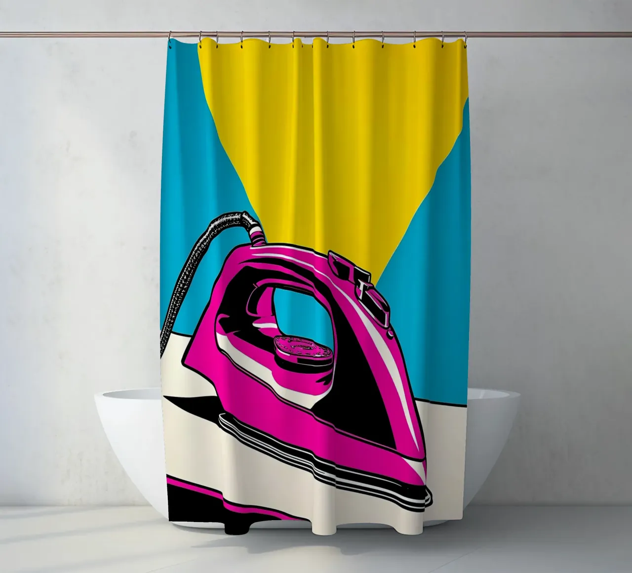 Electric Iron - Pop Art shower curtain by ColorCrash Gallery
