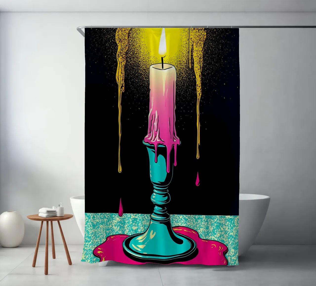 Candle Melting - Pop Art shower curtain by ColorCrash Gallery