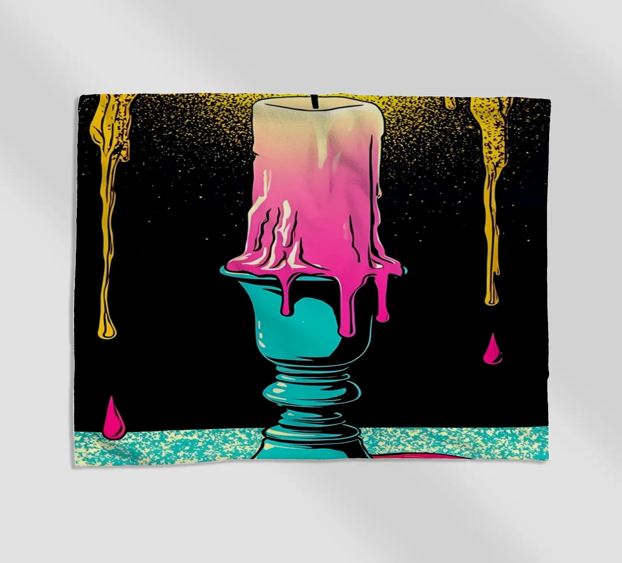 Kaars smelten - Pop Art strandhanddoek van ColorCrash Gallery