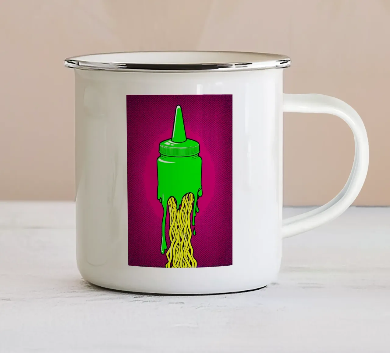 Bottiglia di colla - Pop Art tazza in smalto da ColorCrash Gallery