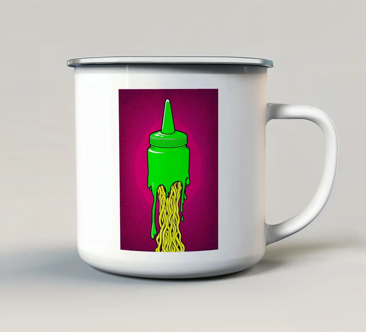 Bottiglia di colla - Pop Art tazza in smalto da ColorCrash Gallery