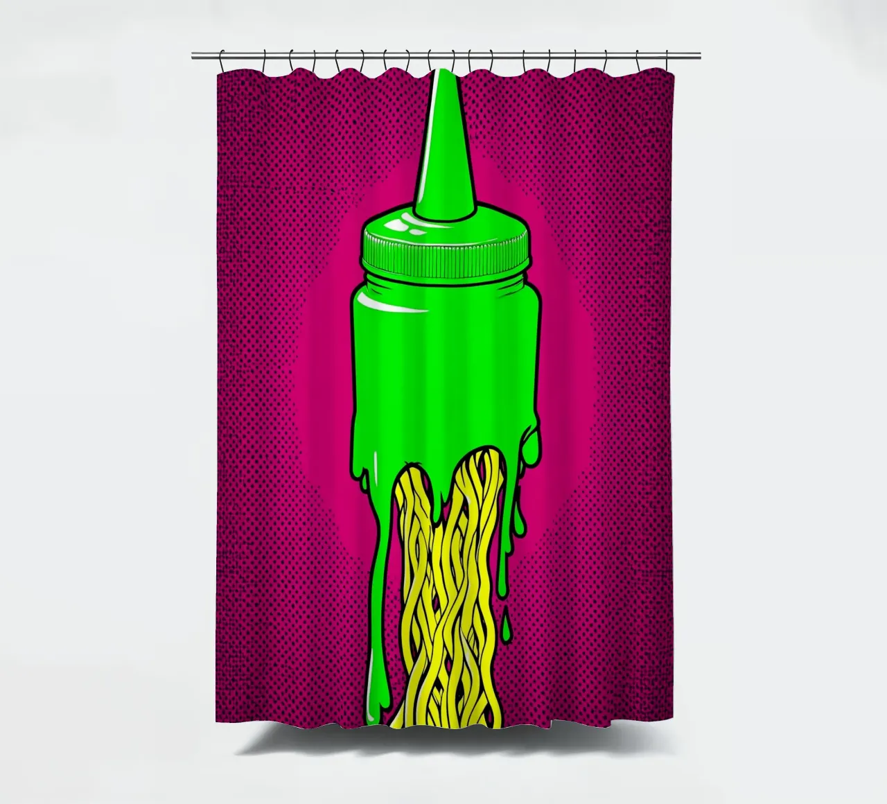 Bottiglia di colla - Pop Art tenda da doccia da ColorCrash Gallery