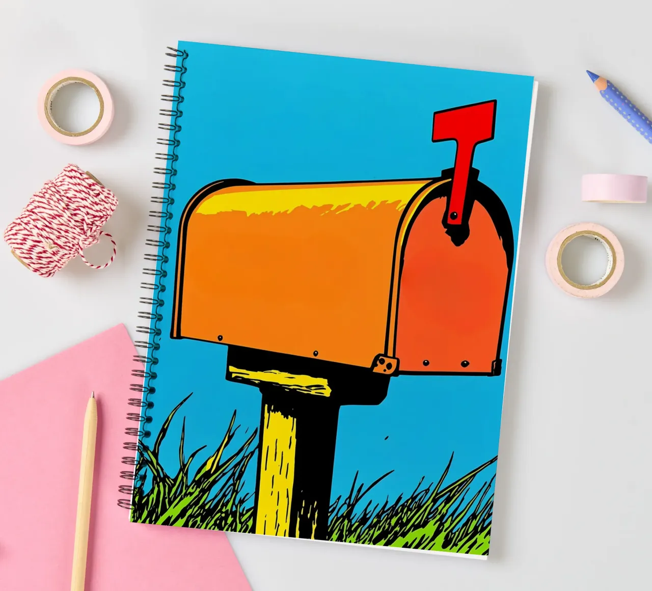 Mailbox - Pop Art spiral notebook by ColorCrash Gallery