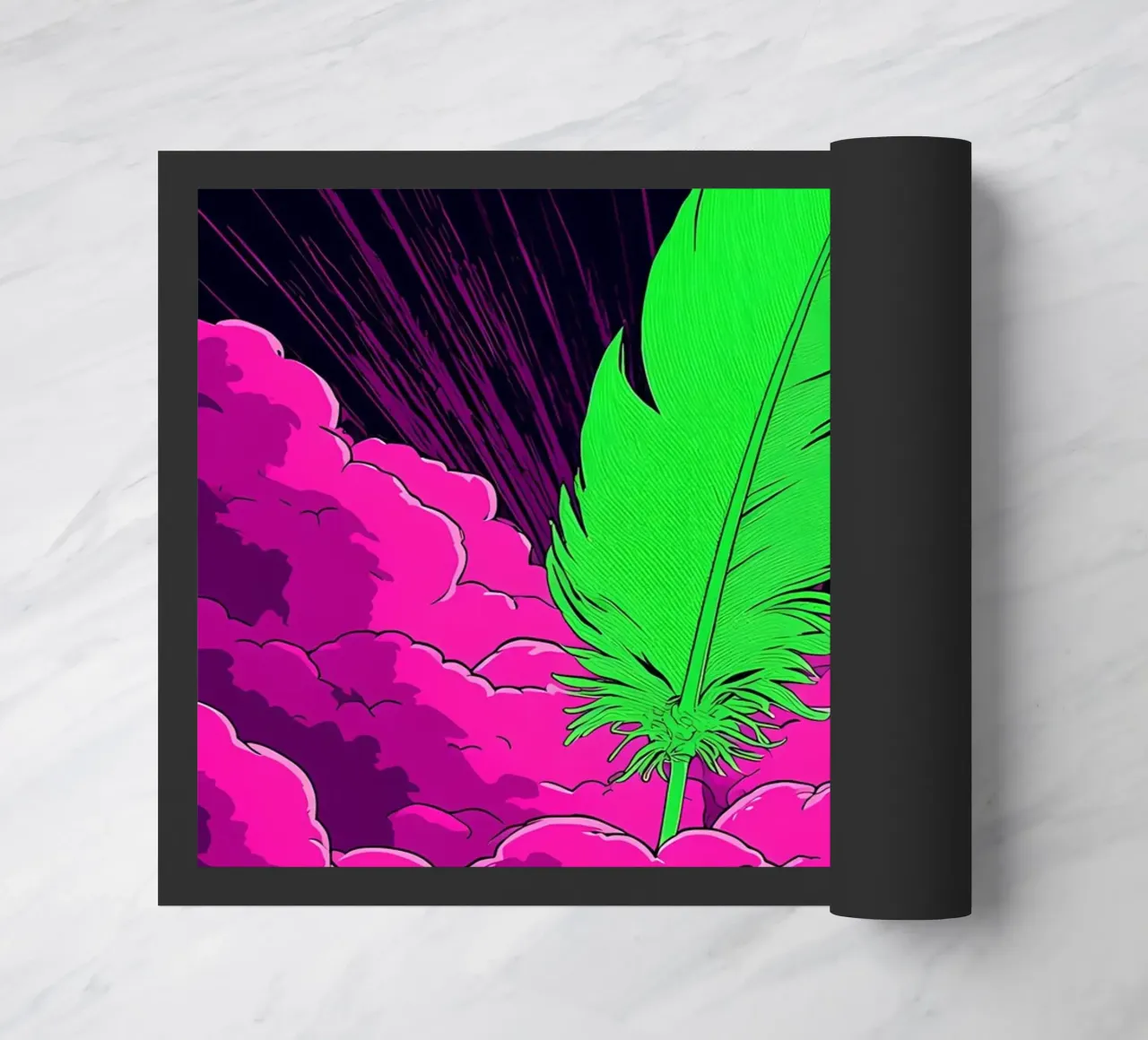 Piuma sulle nuvole - Pop Art zerbino da ColorCrash Gallery