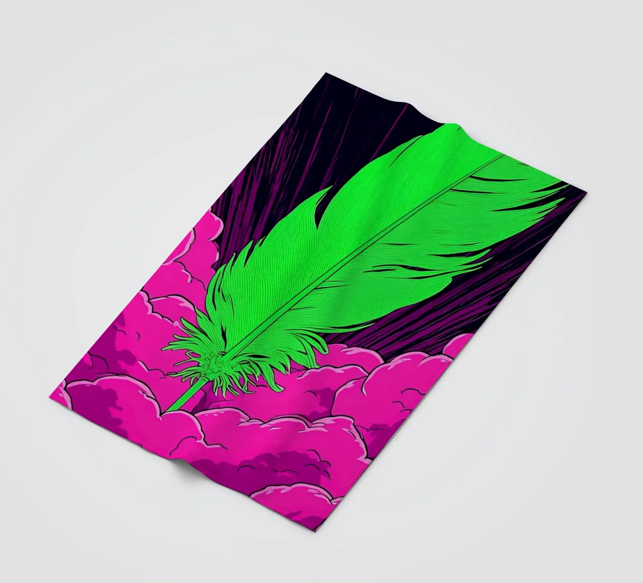 Piuma sulle nuvole - Pop Art coperta in pile da ColorCrash Gallery