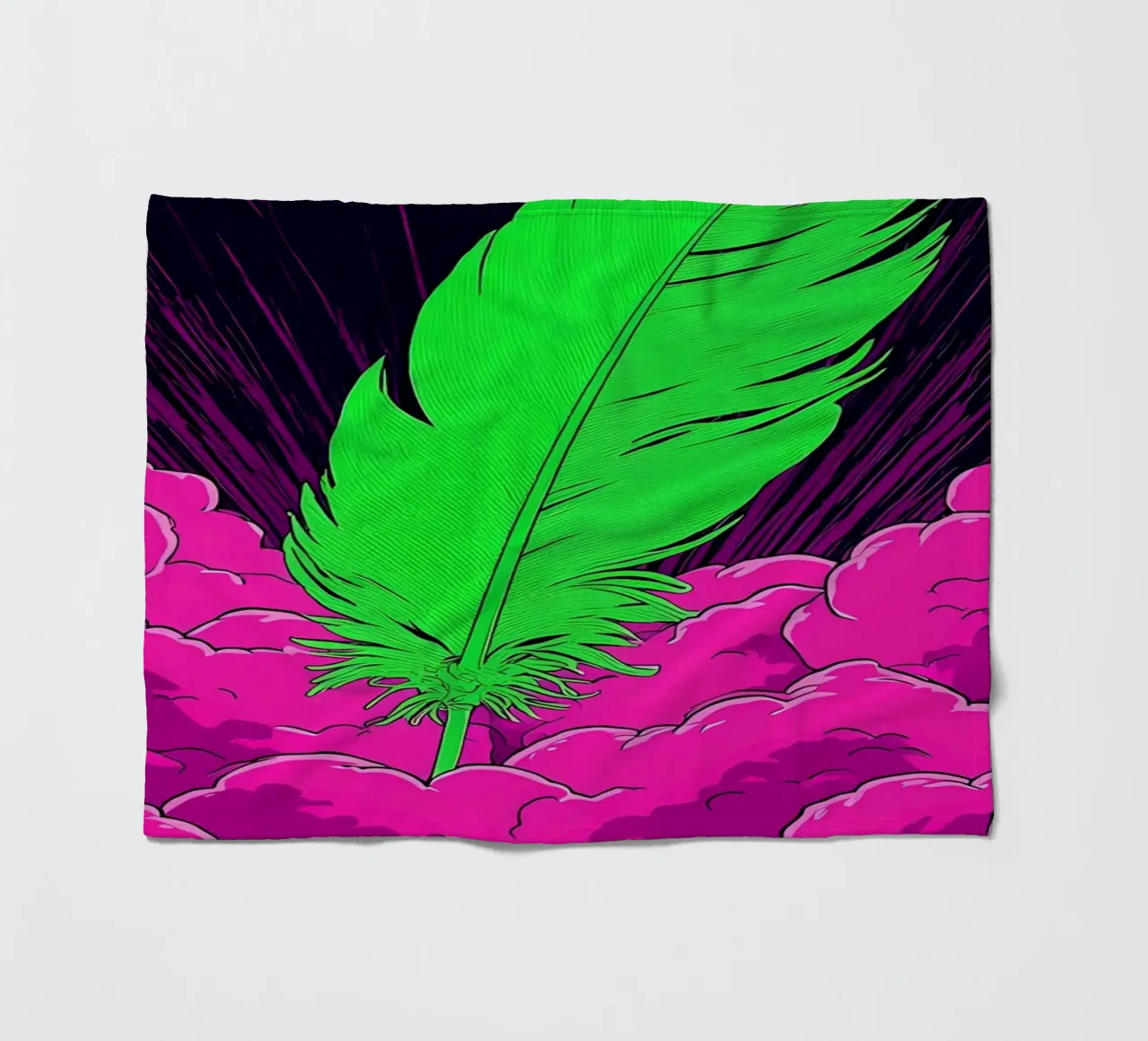 Piuma sulle nuvole - Pop Art coperta in pile da ColorCrash Gallery