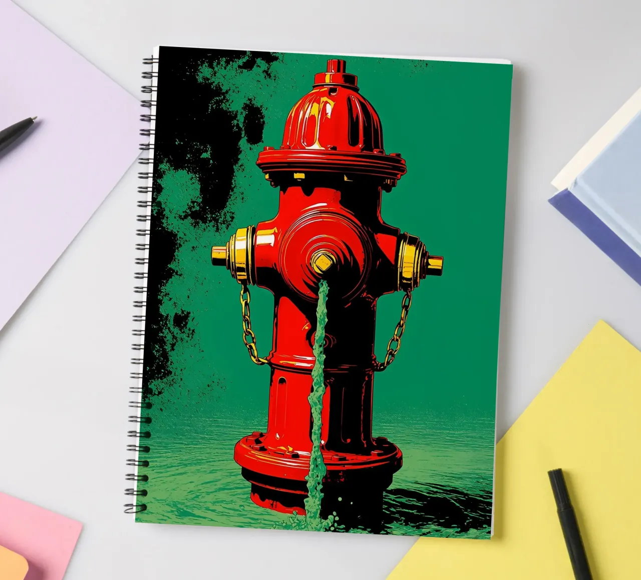 Fire Hydrant - Pop Art spiral notebook by ColorCrash Gallery