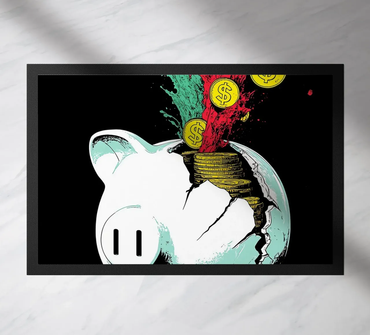 Salvadanaio con monete - Pop Art zerbino da ColorCrash Gallery