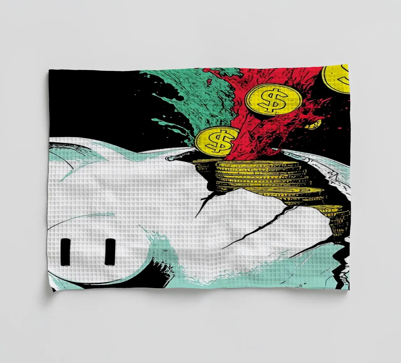 Salvadanaio con monete - Pop Art canovaccio da cucina da ColorCrash Gallery