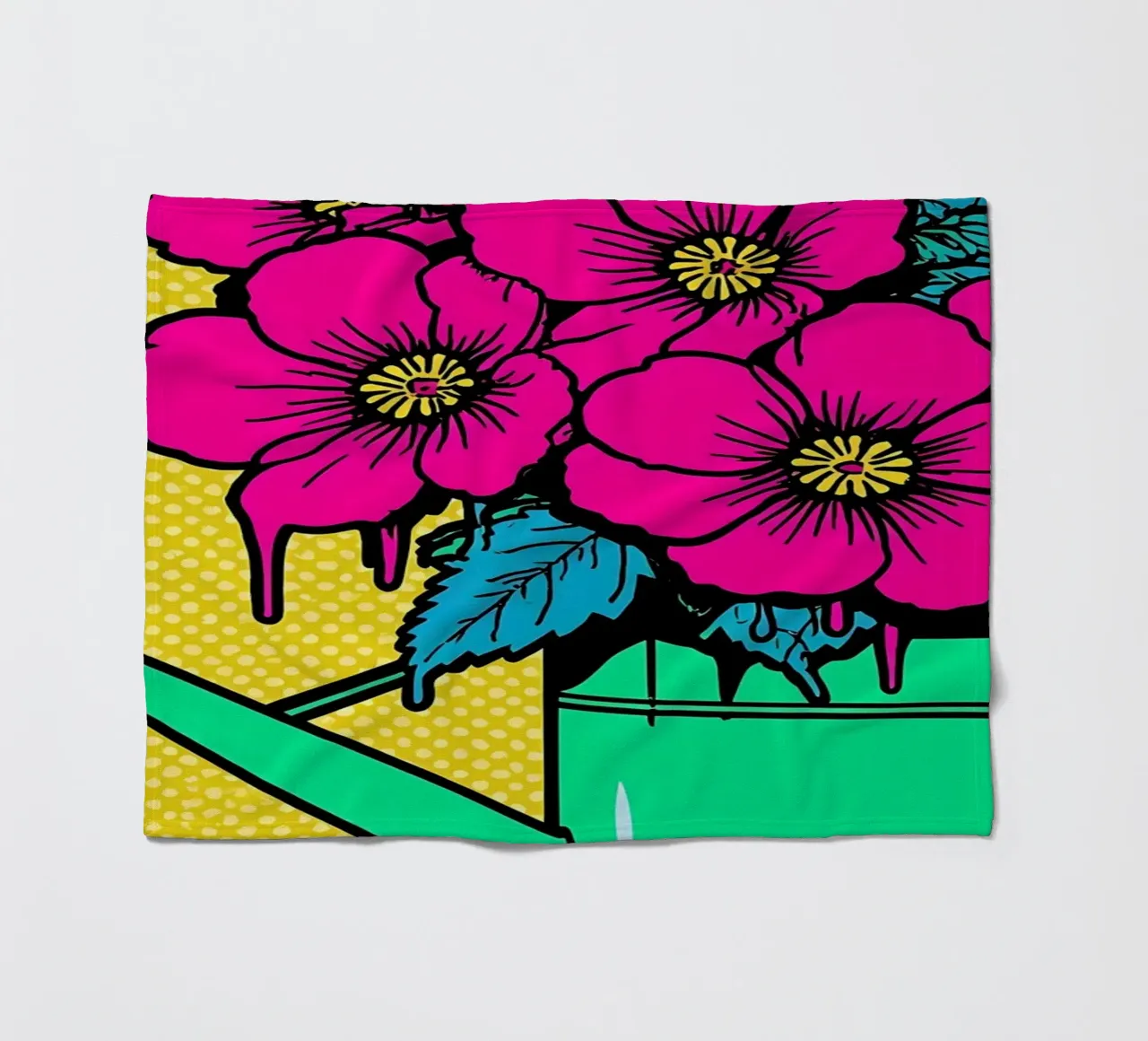 Annaffiatoio floreale - Pop Art coperta in pile da ColorCrash Gallery