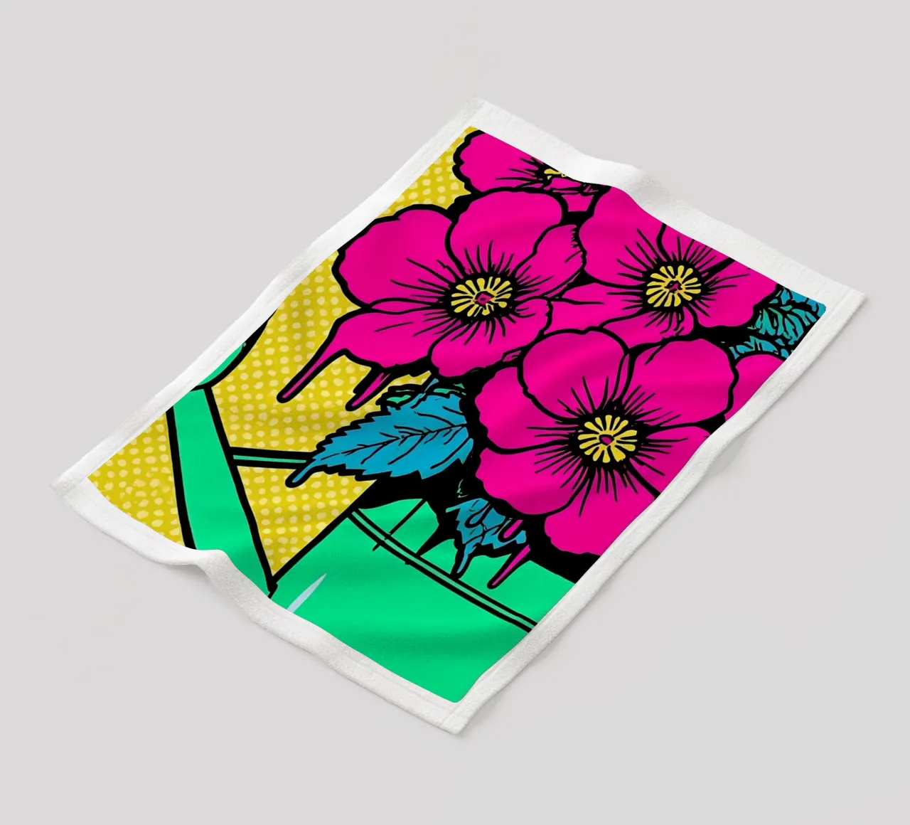 Annaffiatoio floreale - Pop Art coperta in pile da ColorCrash Gallery