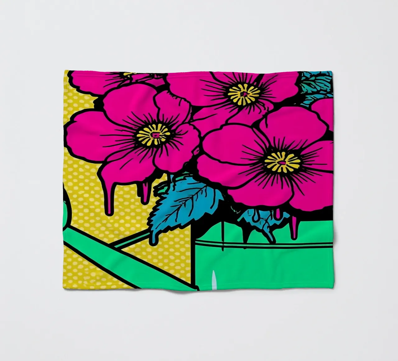 Annaffiatoio floreale - Pop Art coperta in pile da ColorCrash Gallery