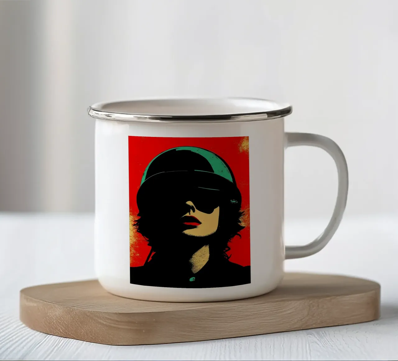Donna libera - Pop Art tazza in smalto da ColorCrash Gallery