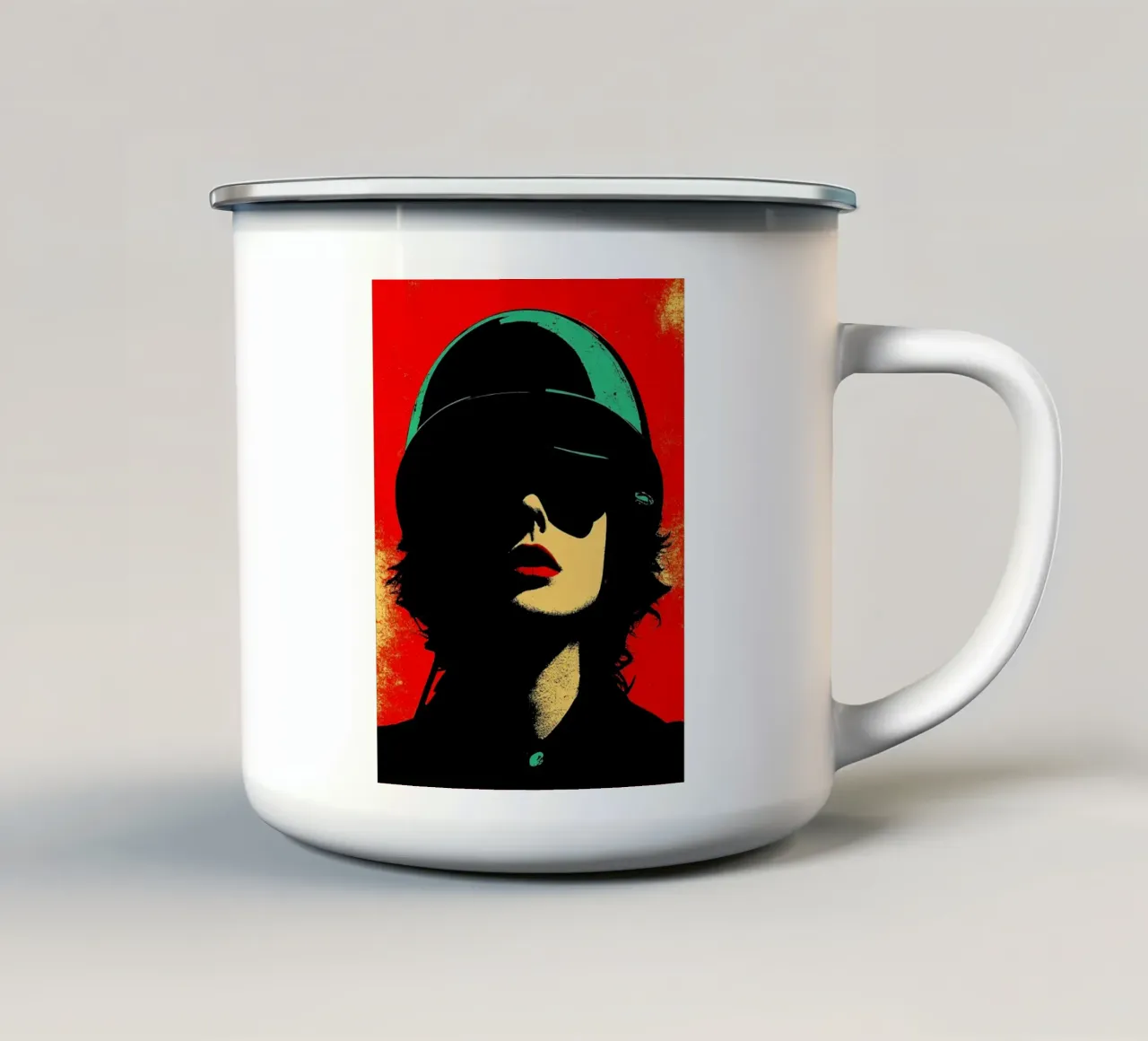 Donna libera - Pop Art tazza in smalto da ColorCrash Gallery