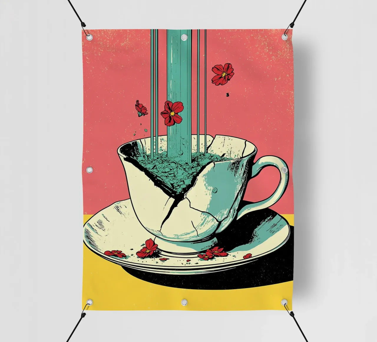 Tazza incrinata - Pop Art telo in pvc da ColorCrash Gallery