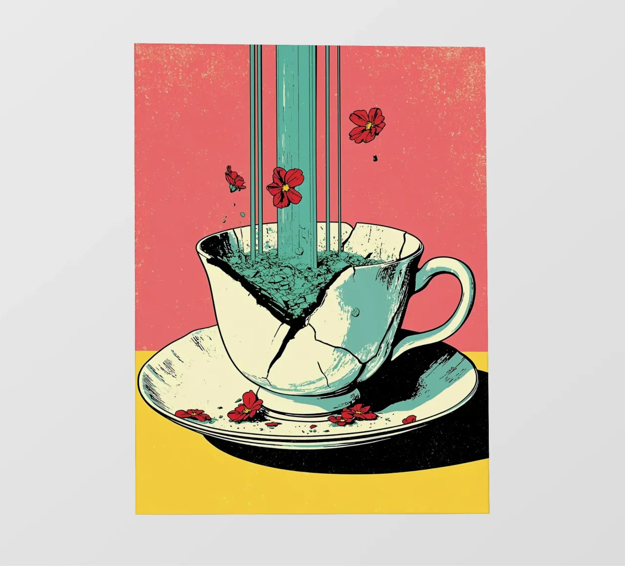 Tazza incrinata - Pop Art telo in pvc da ColorCrash Gallery