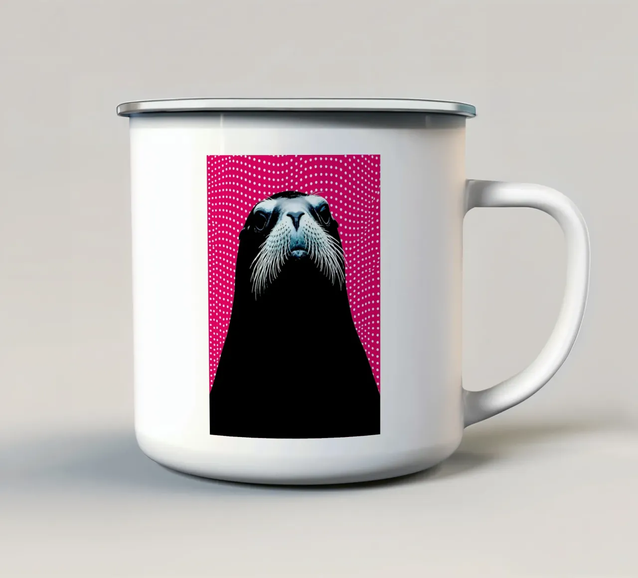 Leone marino - Pop Art tazza in smalto da ColorCrash Gallery