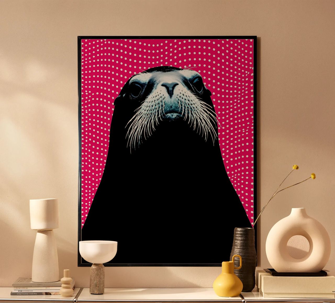 Zeeleeuw - Pop-art poster van ColorCrash Gallery