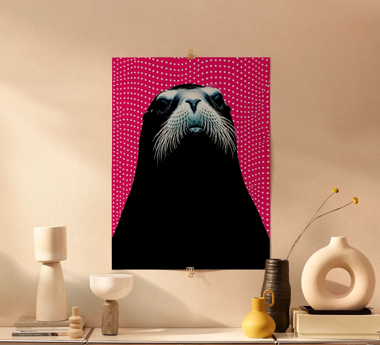 Zeeleeuw - Pop-art poster van ColorCrash Gallery