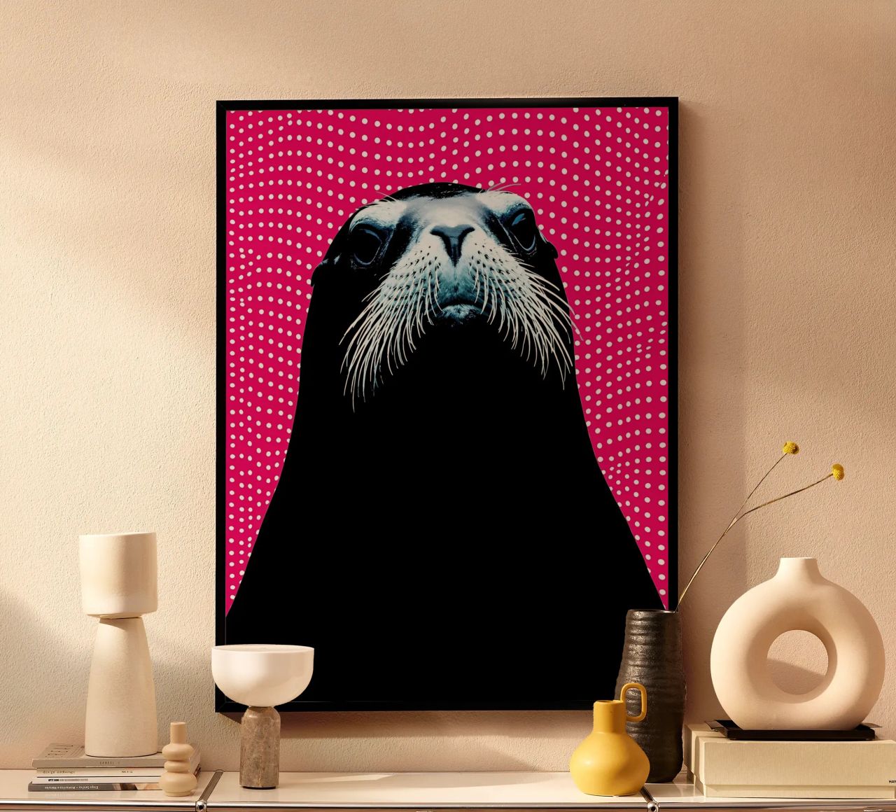 Zeeleeuw - Pop-art poster van ColorCrash Gallery