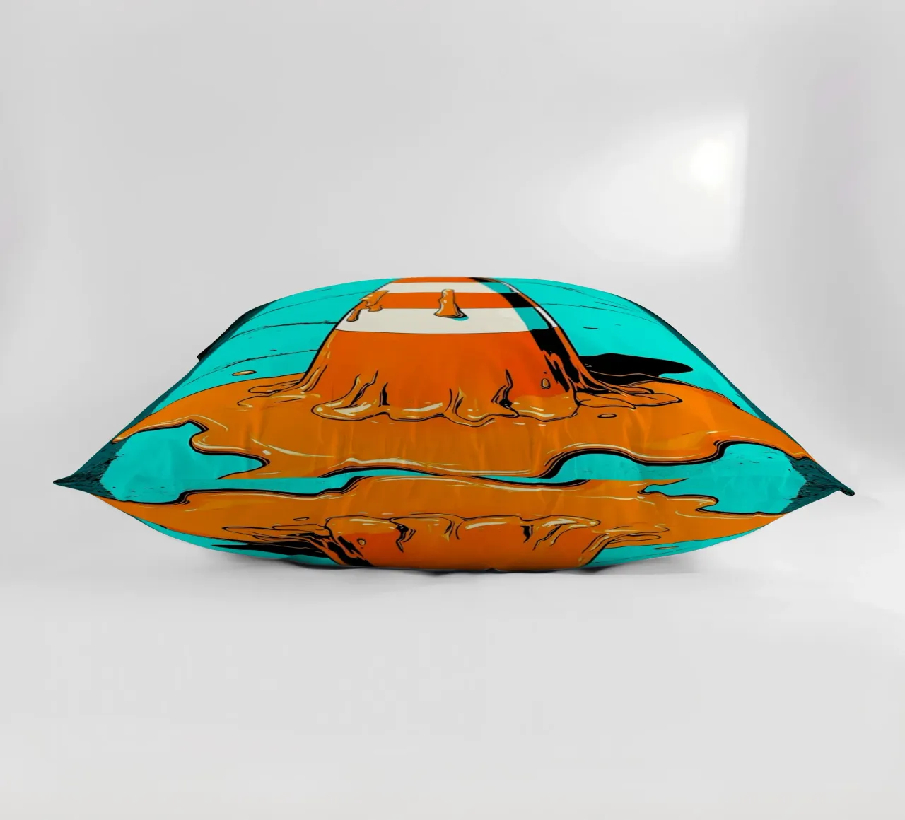 Cono da traffico che si scioglie - Pop Art cuscino da ColorCrash Gallery