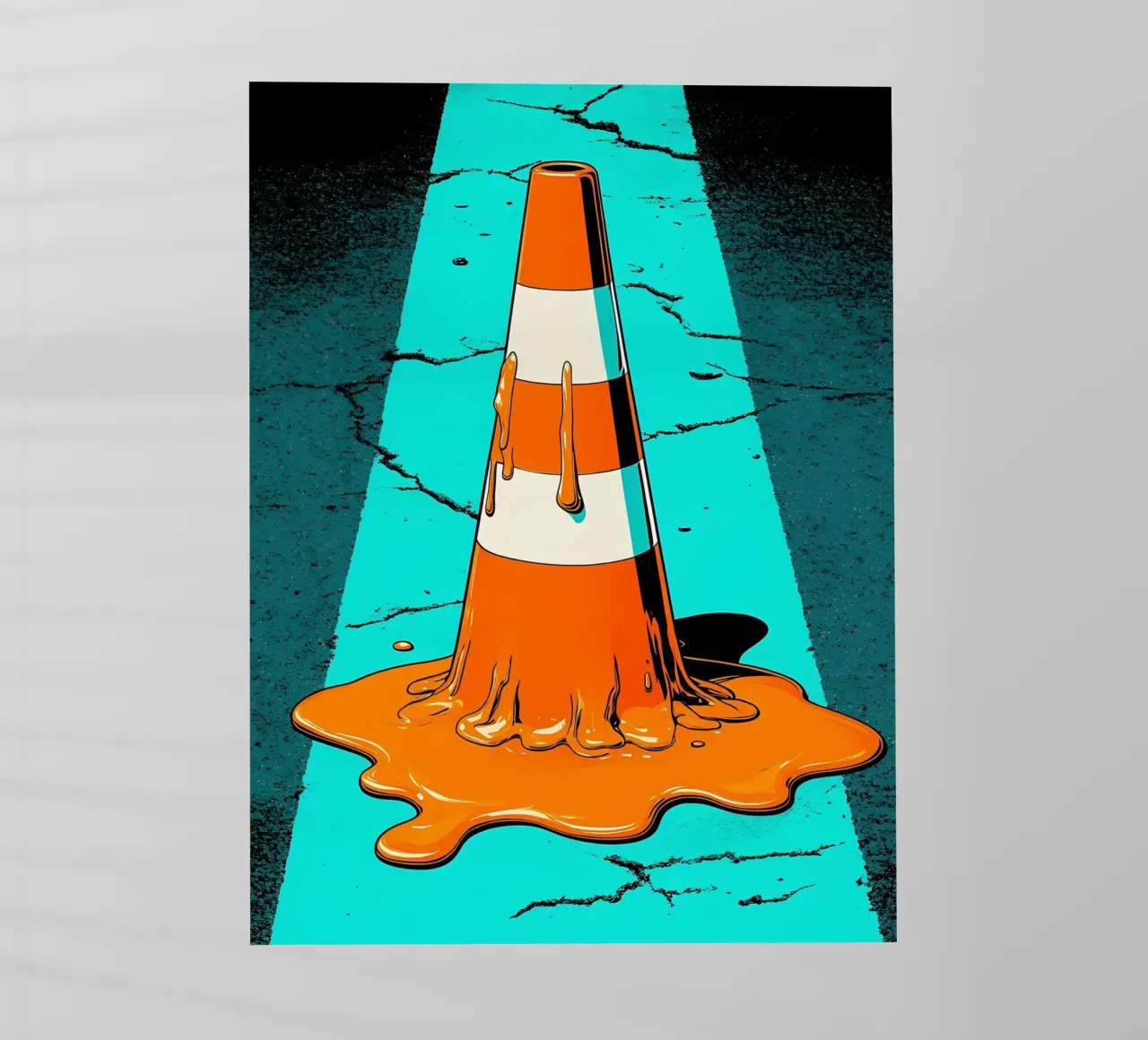 Fundición de conos de tráfico - Pop Art lámina retroiluminada de ColorCrash Gallery