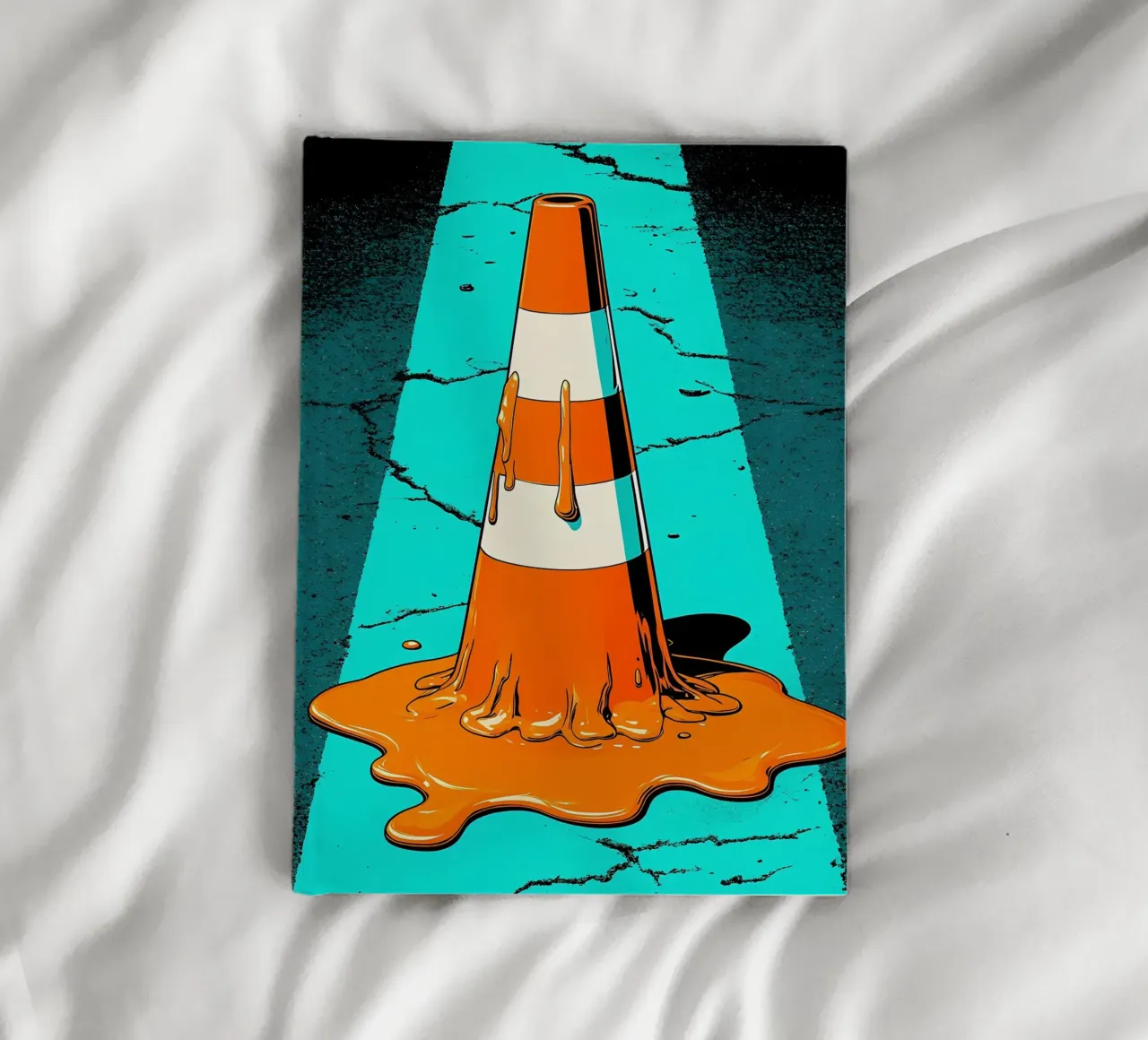 Le cône de signalisation en train de fondre - Pop Art carnet de notes de ColorCrash Gallery