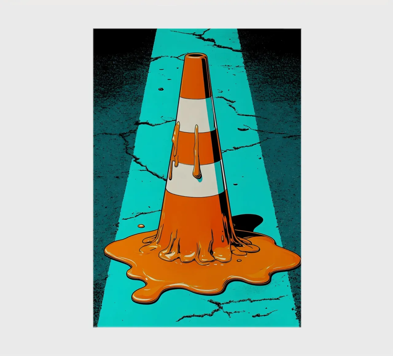 Le cône de signalisation en train de fondre - Pop Art carnet de notes de ColorCrash Gallery