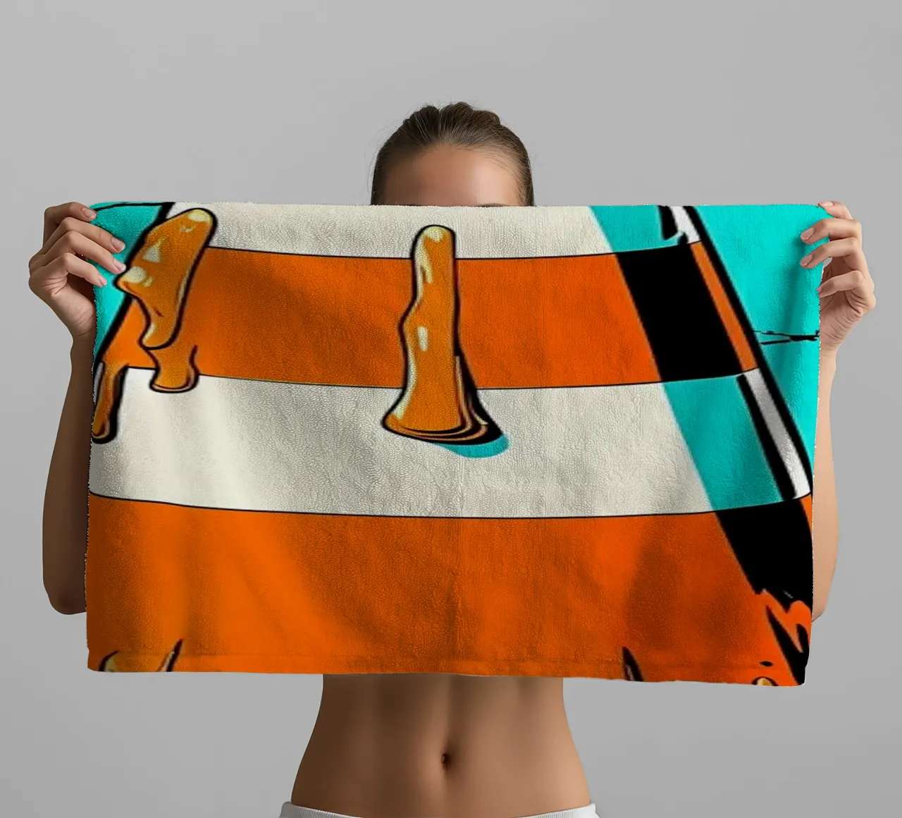 Le cône de signalisation en train de fondre - Pop Art serviette de bain de ColorCrash Gallery