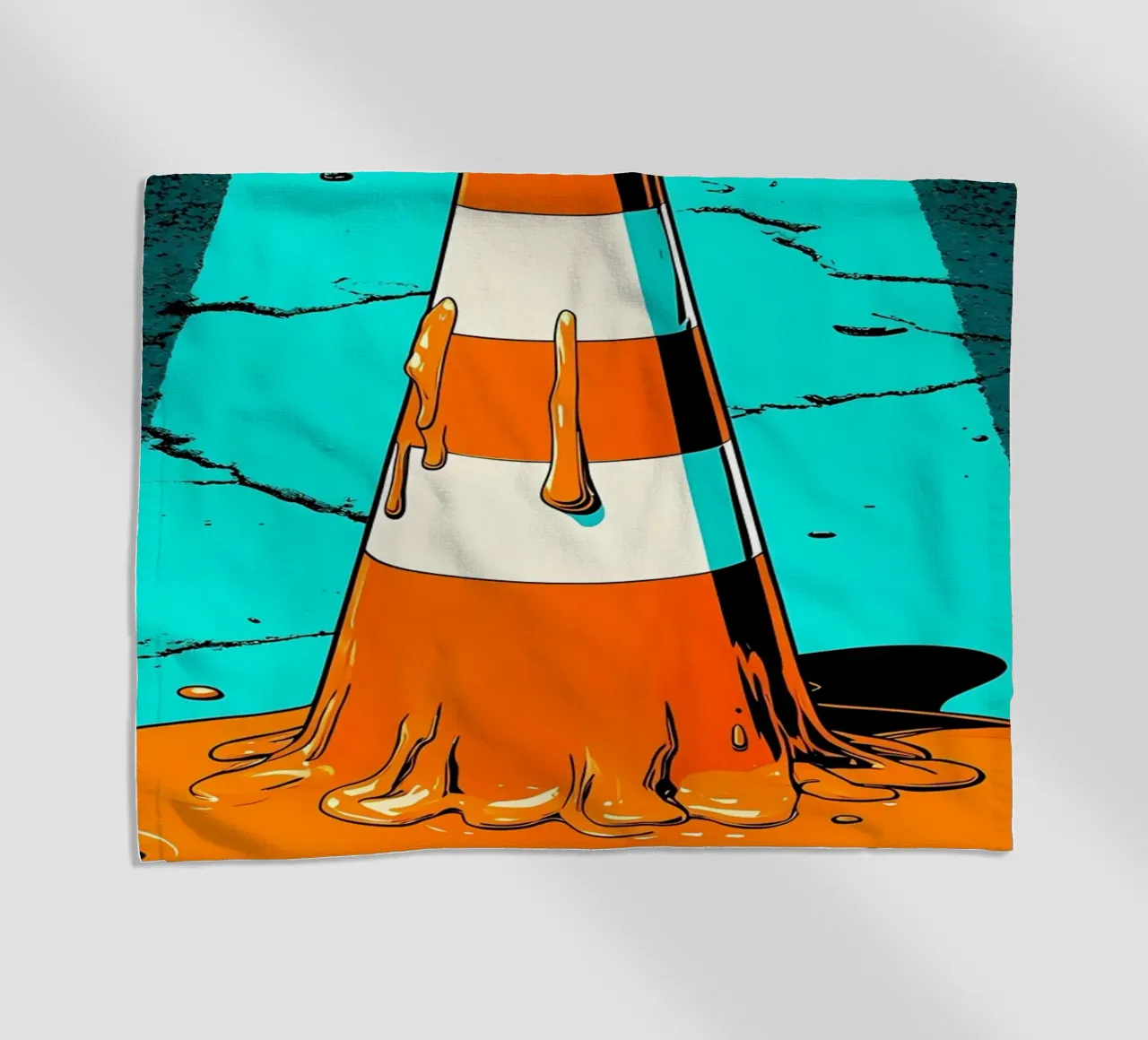 Le cône de signalisation en train de fondre - Pop Art serviette de plage de ColorCrash Gallery