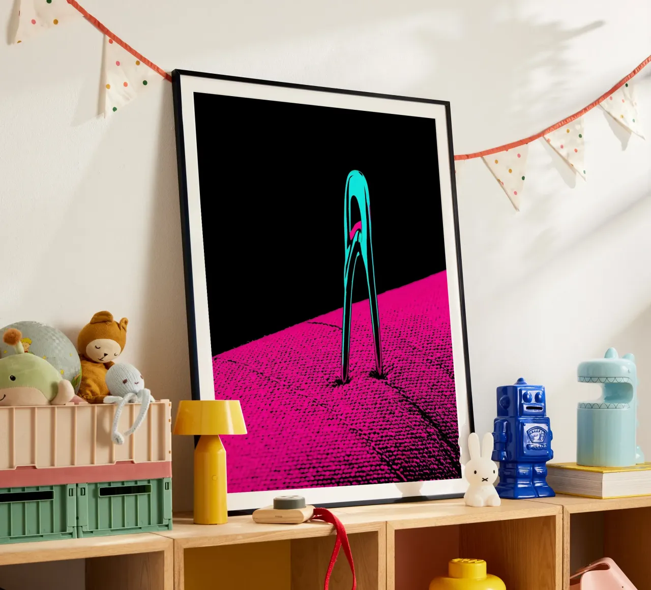 Sewing Machine Needle - Pop Art poster with wooden frame by ColorCrash Gallery