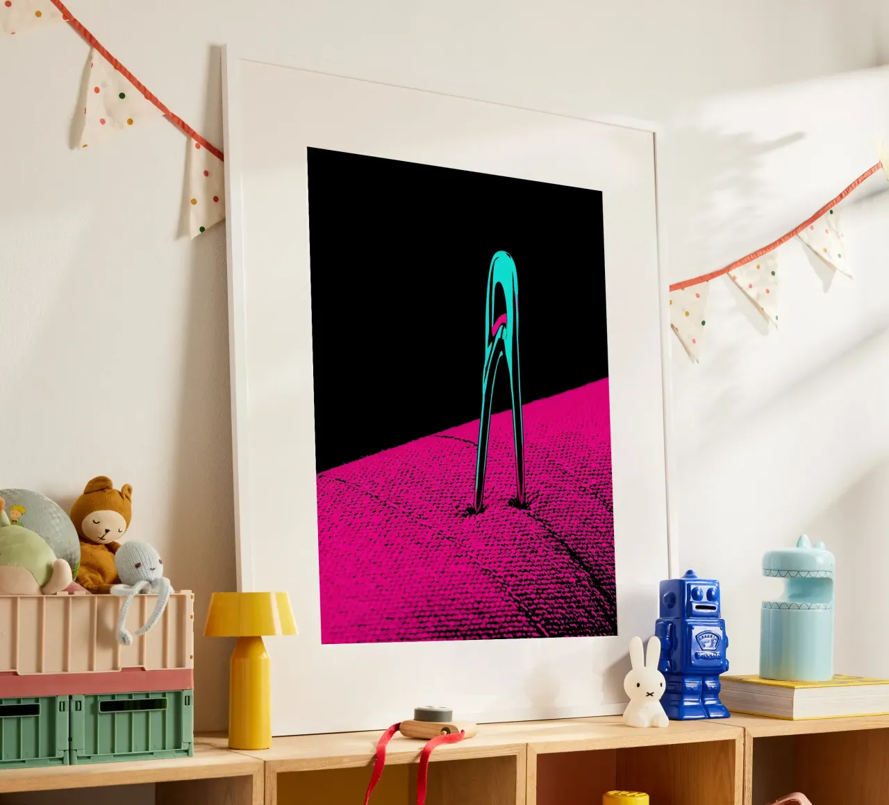 Sewing Machine Needle - Pop Art poster with wooden frame by ColorCrash Gallery