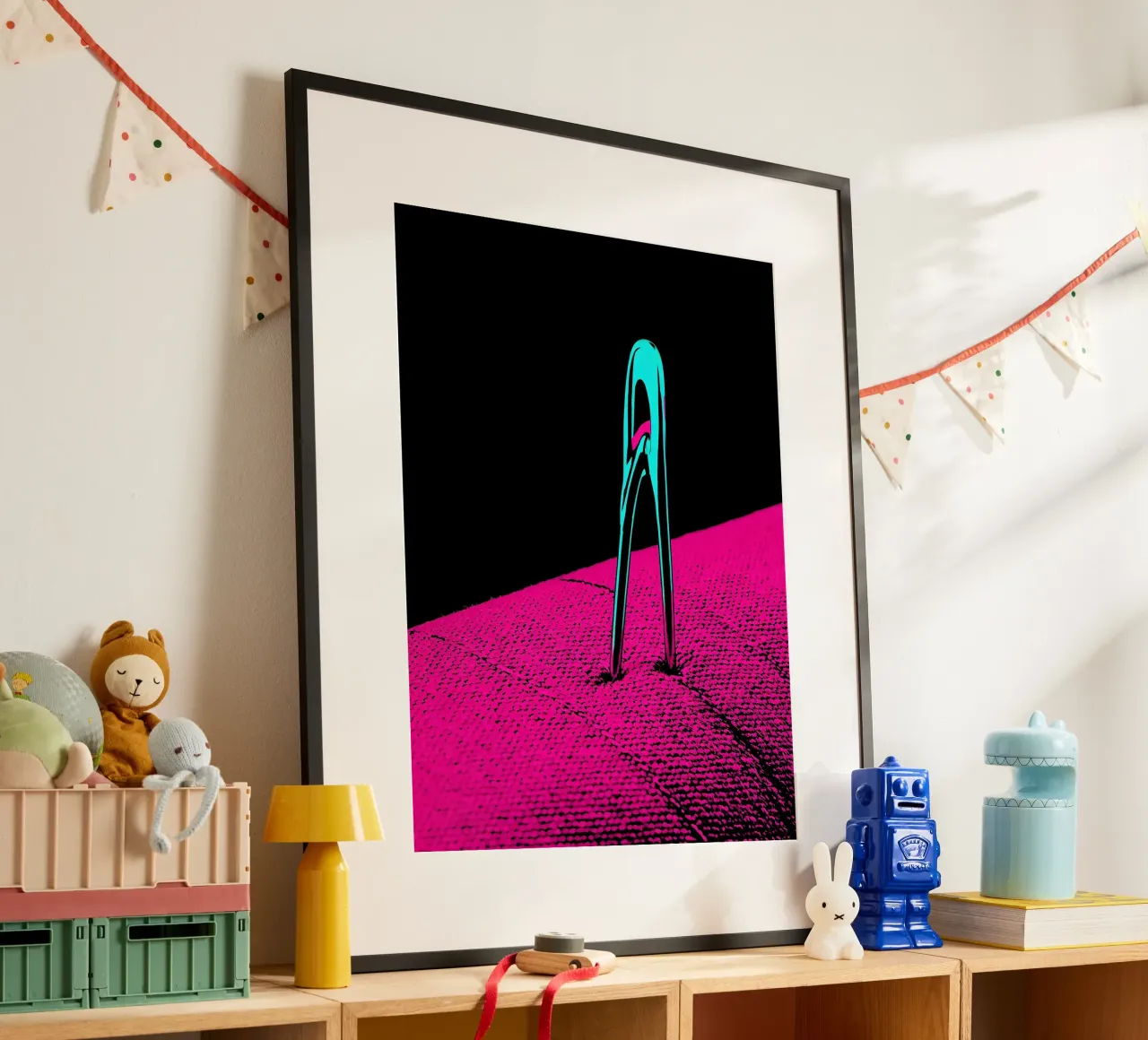 Sewing Machine Needle - Pop Art poster with wooden frame by ColorCrash Gallery
