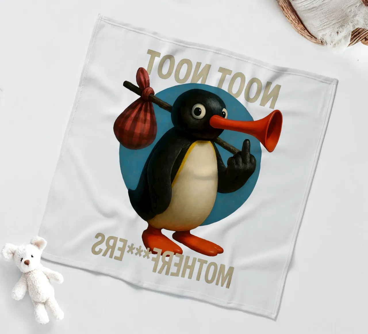 Noot Noot Motherfuckers Penguin Art fleece blanket by Lootprint