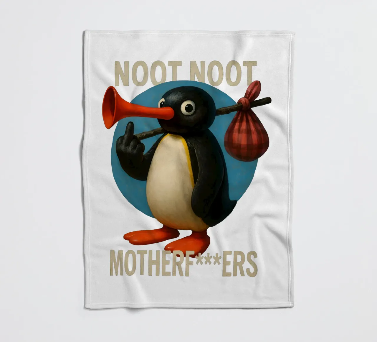 Noot Noot Motherfuckers Penguin Art fleece blanket by Lootprint