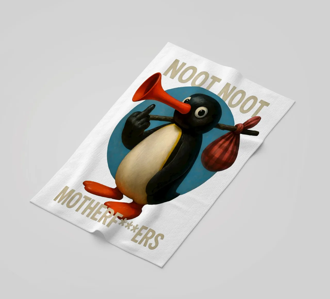 Noot Noot Motherfuckers Penguin Art telo mare da Lootprint