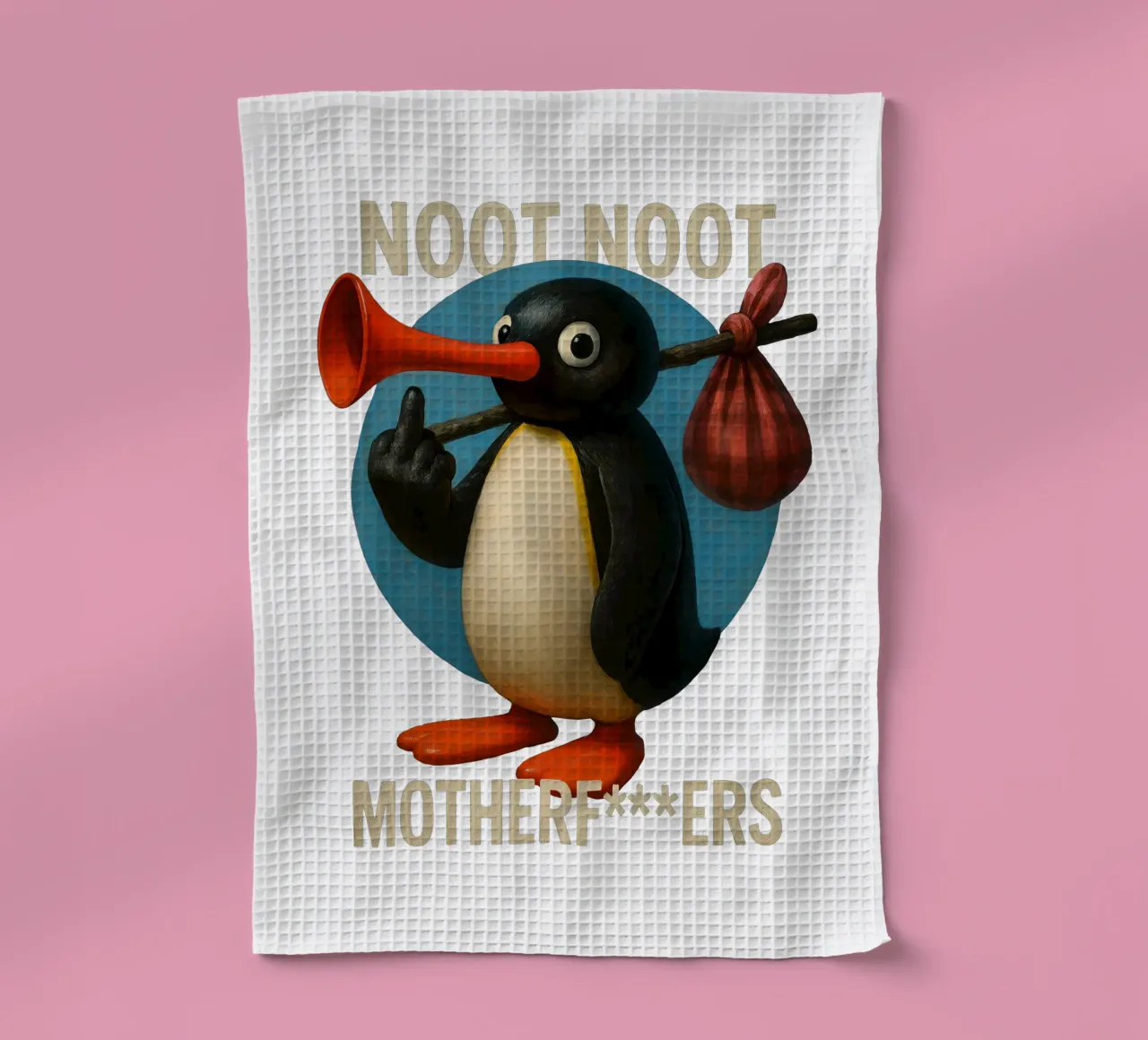 Noot Noot Motherfuckers Penguin Art canovaccio da cucina da Lootprint