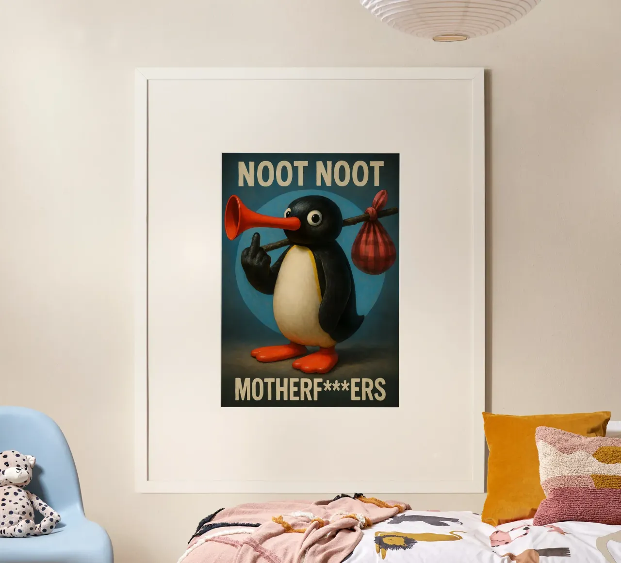Noot Noot Motherfuckers Penguin Art carta hahnemühle da Lootprint