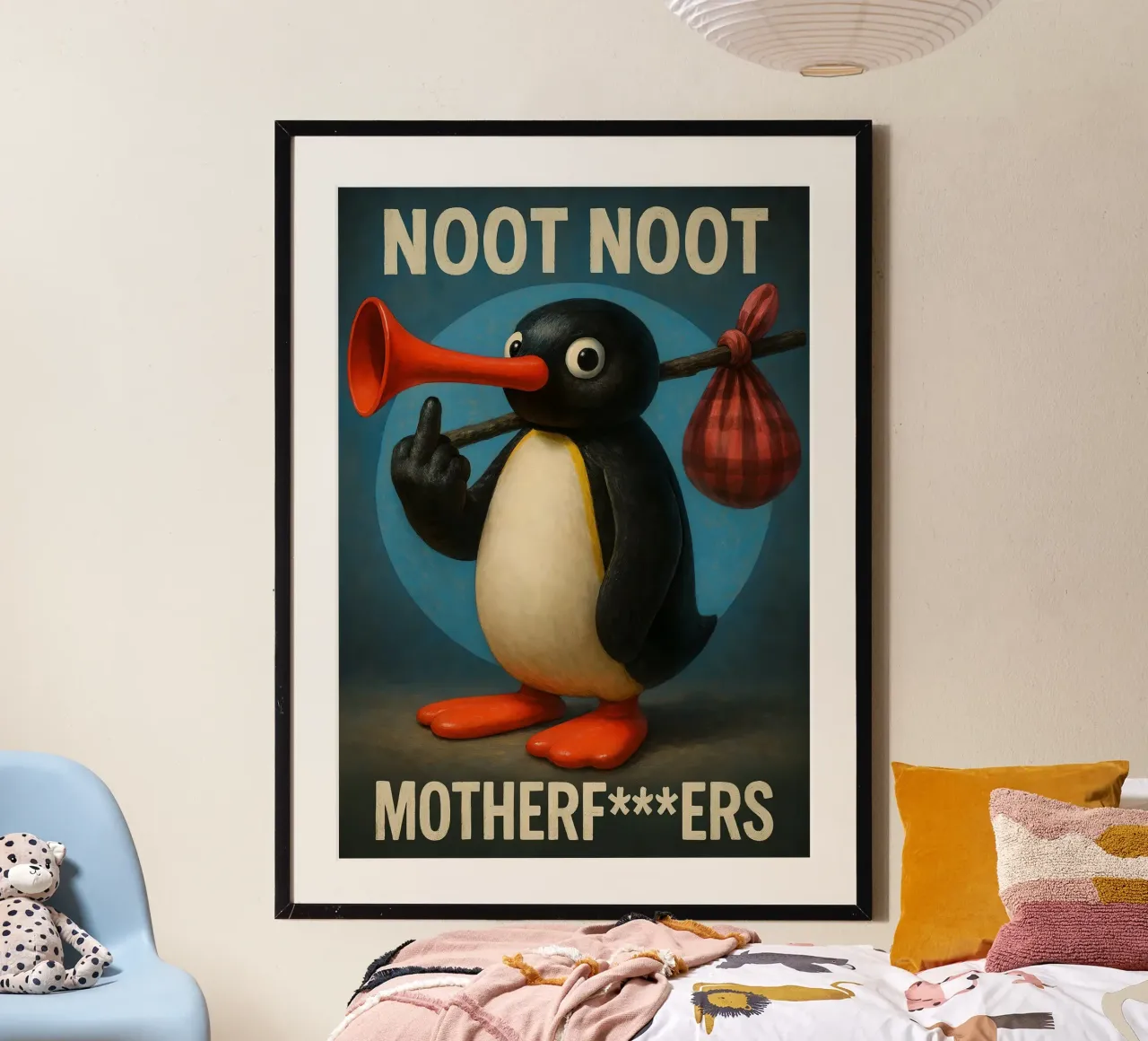 Noot Noot Motherfuckers Penguin Art carta hahnemühle da Lootprint
