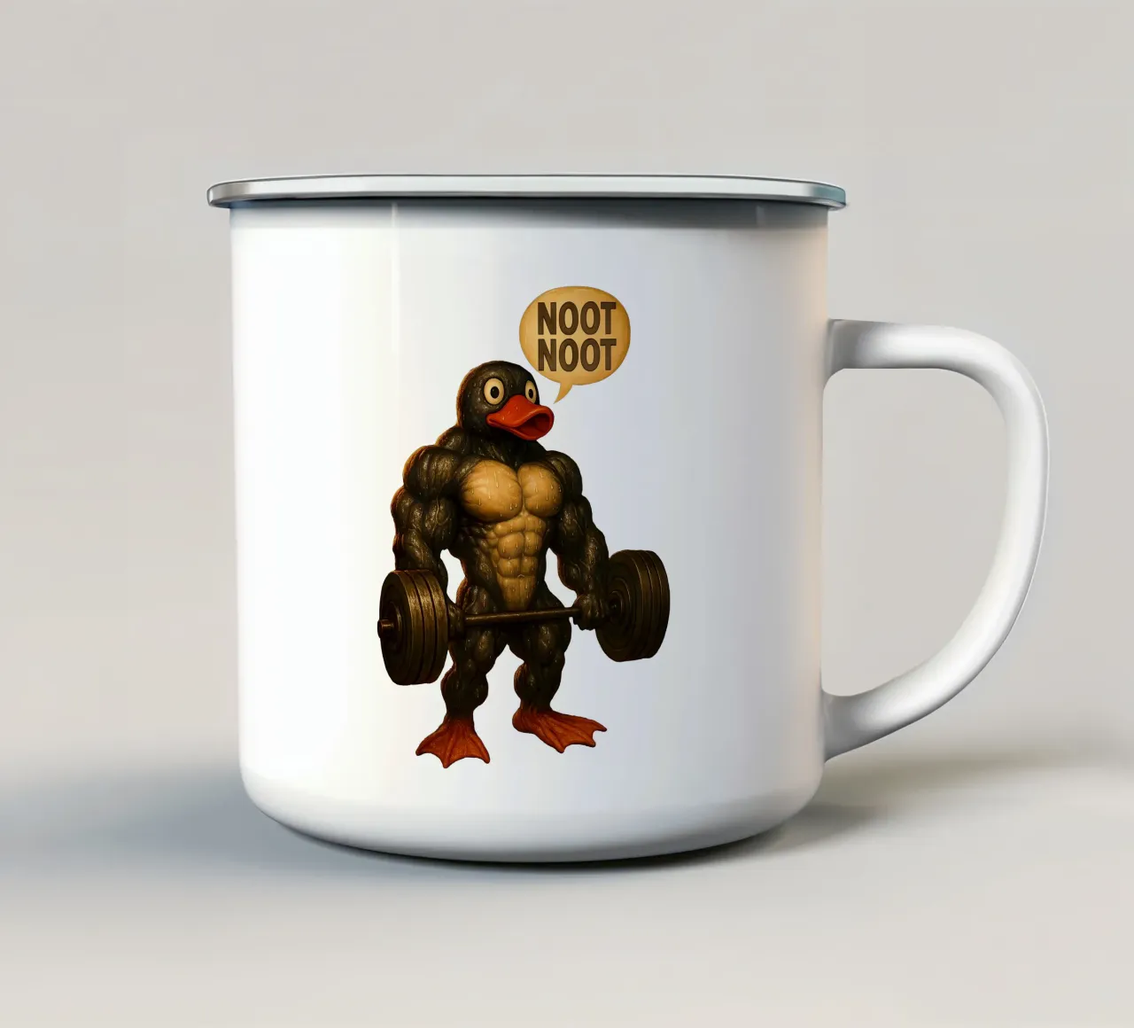 Pumping Pingu Gym Art tazza in smalto da Lootprint