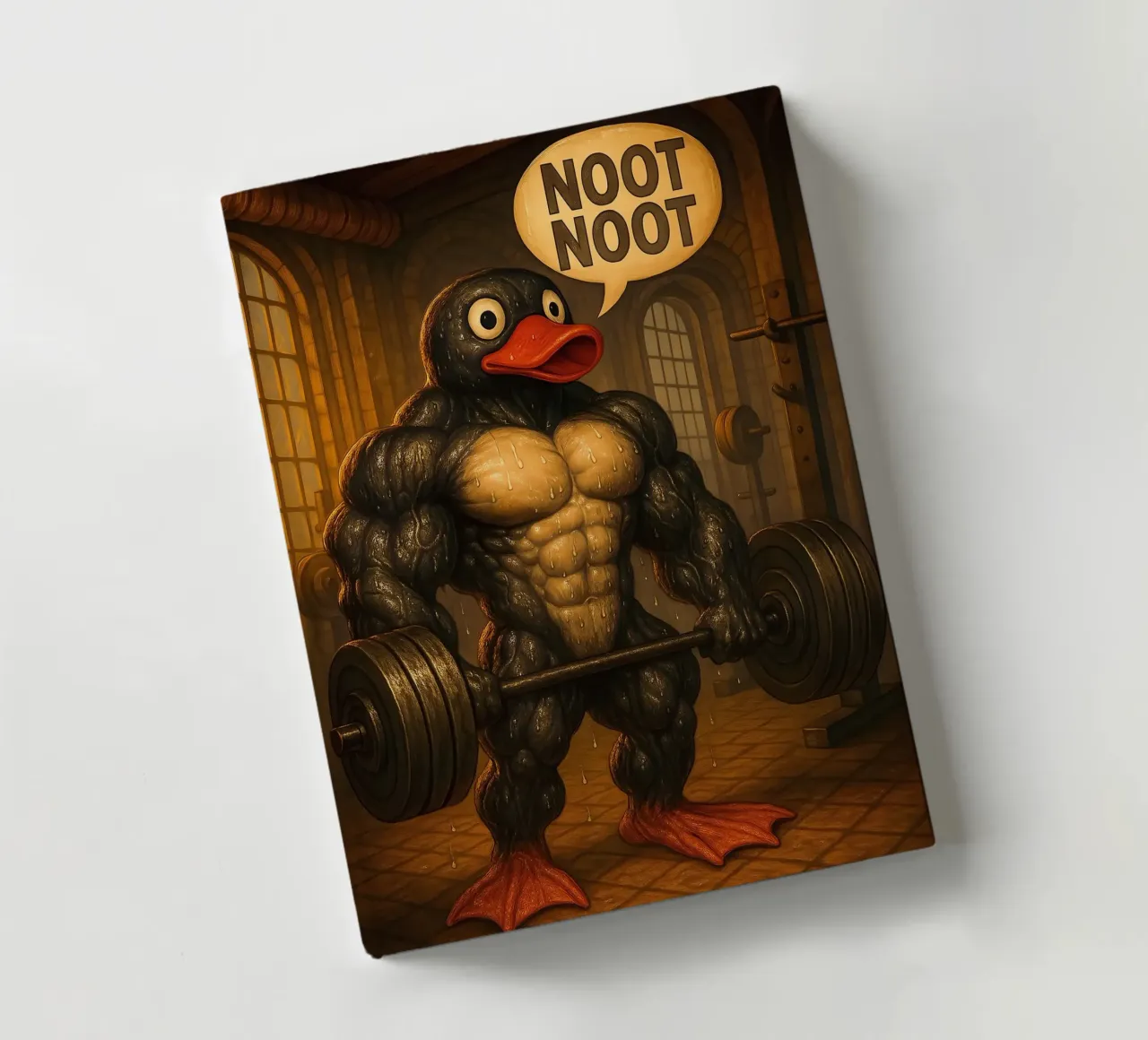 Pumping Pingu Gym Art notebook by Lootprint
